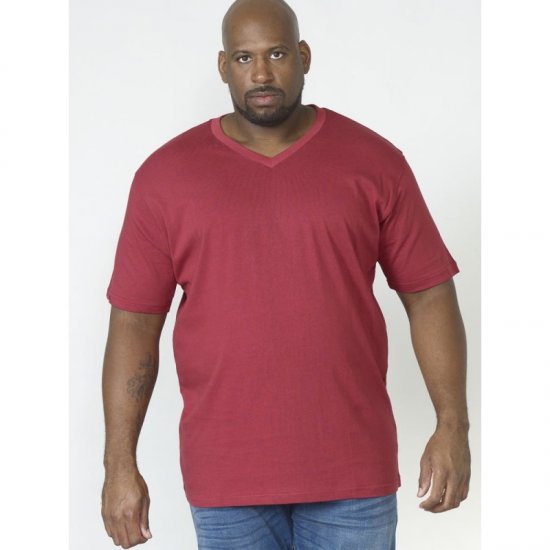 D555 Signature V-neck T-shirt Red - T-shirts - T-shirts Homem Tamanhos Grandes