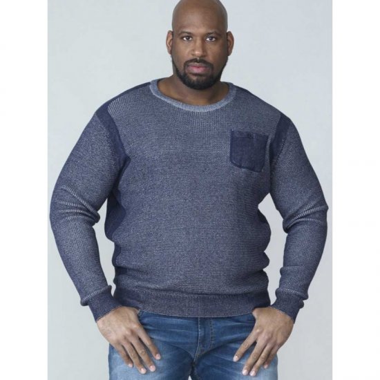 D555 Bryson Crewneck Sweater with Pocket Navy - Sweatshirts & hoodies - Sweatshirt & Camisolas com Capuz tamanhos grandes