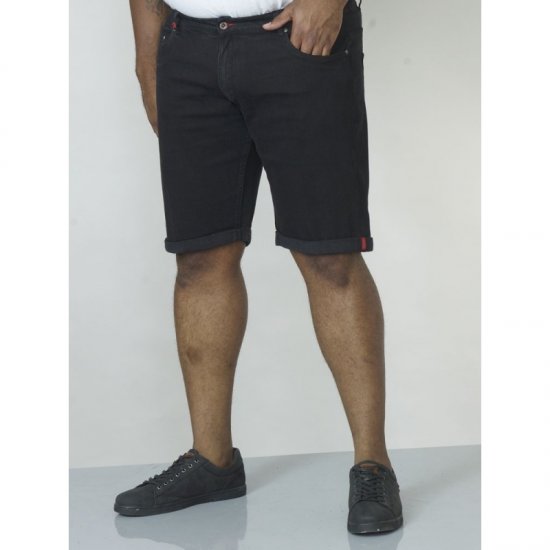 D555 Jude Stretch Denim Shorts Black - Calções - Calções Homem Tamanhos Grandes