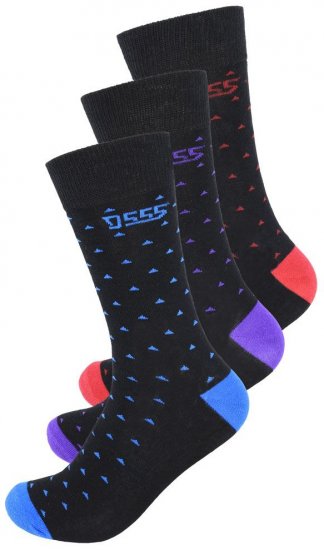D555 Bolt Cotton Rich Luxury Socks 3-Pack - Roupa Interior & natação - Roupa interior Homem Tamanhos Grandes