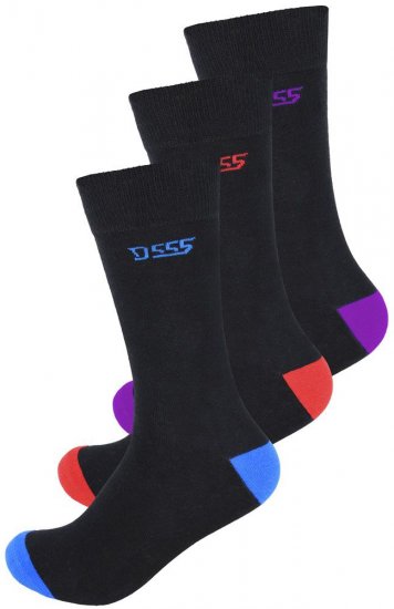 D555 Phoenix Cotton Rich Luxury Socks 3-Pack - Roupa Interior & natação - Roupa interior Homem Tamanhos Grandes