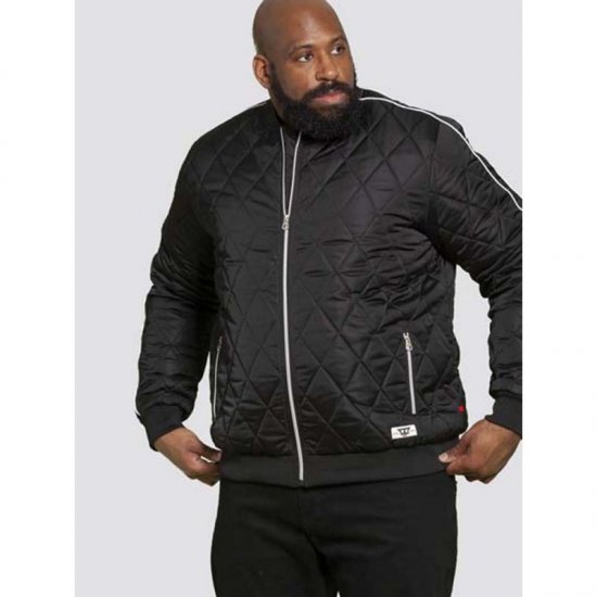D555 Skipton Quilted Bomber Jacket Black - Casacos - Casacos Homem Tamanhos Grandes