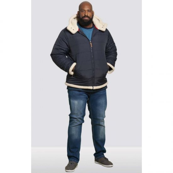 D555 Hudson Hooded Puffer Jacket Navy - Casacos - Casacos Homem Tamanhos Grandes