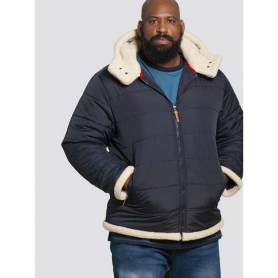D555 Hudson Hooded Puffer Jacket Navy - Casacos - Casacos Homem Tamanhos Grandes