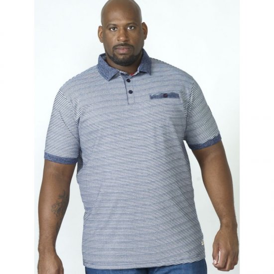 D555 Tyrone Polo Blue - Pólos - Pólos Tamanhos Grandes Homem