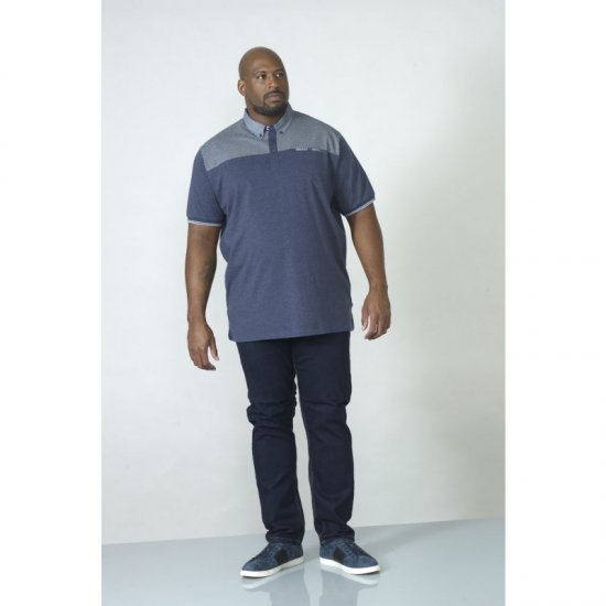 D555 Brent Polo Denim Blue - Pólos - Pólos Tamanhos Grandes Homem