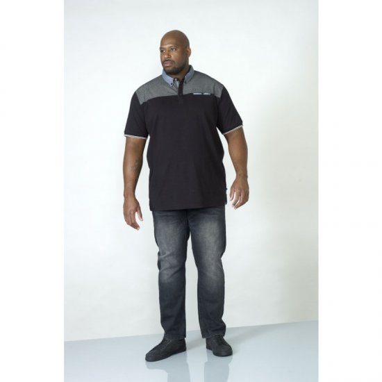 D555 Brent Polo Black - Pólos - Pólos Tamanhos Grandes Homem
