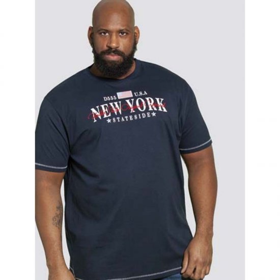 D555 Thornton Embroidery T-shirt Navy - T-shirts - T-shirts Homem Tamanhos Grandes
