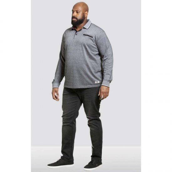 D555 Brockville Long Sleeve Polo Grey - Pólos - Pólos Tamanhos Grandes Homem