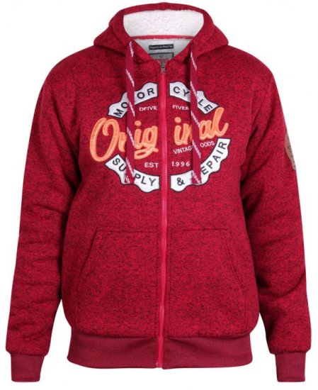 D555 Rylan Hoodie Red - Sweatshirts & hoodies - Sweatshirt & Camisolas com Capuz tamanhos grandes