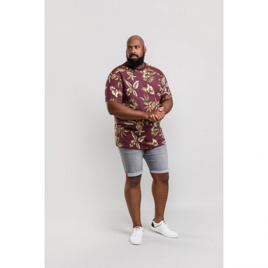 D555 Baxter T-shirt Wine-red - T-shirts - T-shirts Homem Tamanhos Grandes