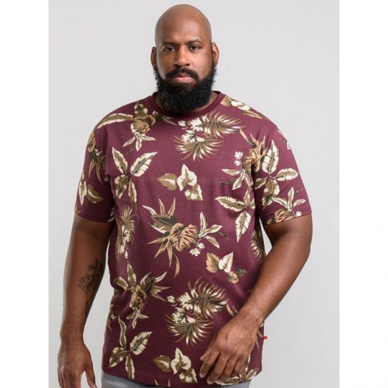D555 Baxter T-shirt Wine-red - T-shirts - T-shirts Homem Tamanhos Grandes