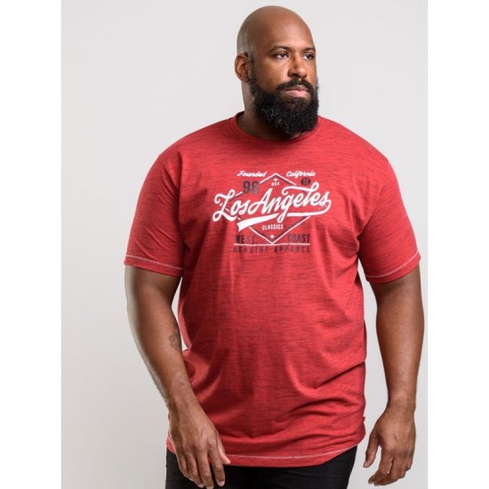 D555 Shelton T-shirt Red - T-shirts - T-shirts Homem Tamanhos Grandes