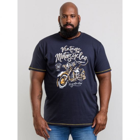 D555 Slater T-shirt Navy - T-shirts - T-shirts Homem Tamanhos Grandes