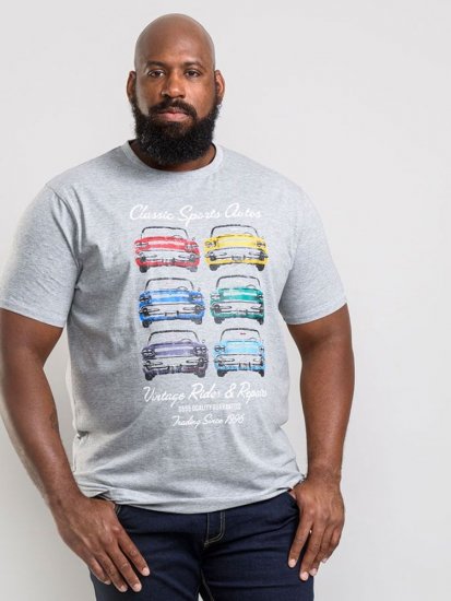 D555 Jenson T-shirt Grey - T-shirts - T-shirts Homem Tamanhos Grandes