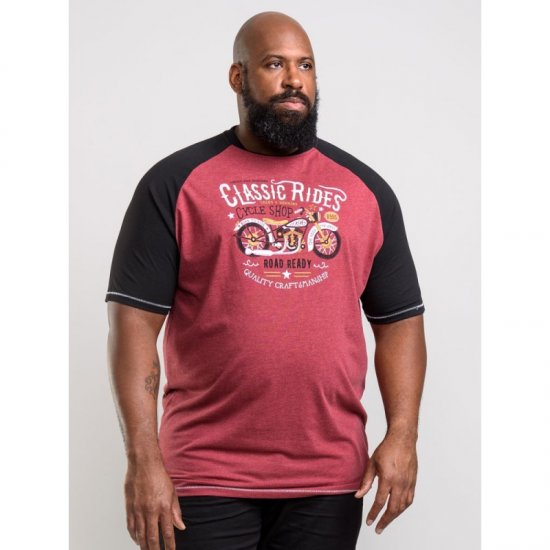 D555 Evans T-shirt Burgundy - T-shirts - T-shirts Homem Tamanhos Grandes