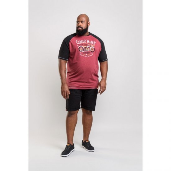 D555 Evans T-shirt Burgundy - T-shirts - T-shirts Homem Tamanhos Grandes