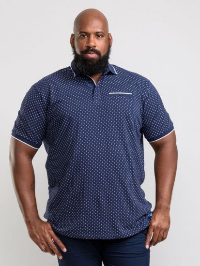 D555 Rogers Printed Polo Navy - Pólos - Pólos Tamanhos Grandes Homem