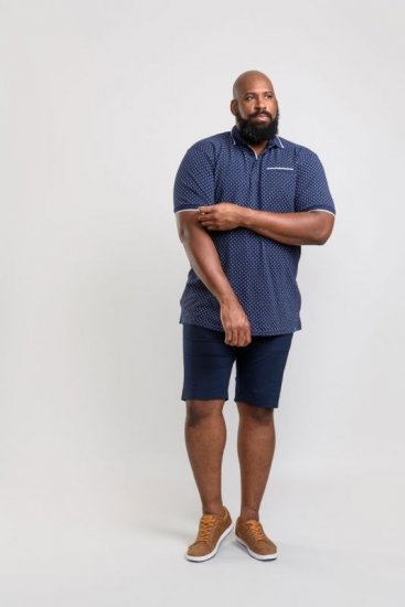 D555 Rogers Printed Polo Navy - Pólos - Pólos Tamanhos Grandes Homem