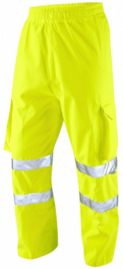 Leo Instow Breathable Executive Cargo Rain pants Hi-Vis Yellow - Roupa de trabalho - Roupa de Trabalho Tamanho Grande Homem