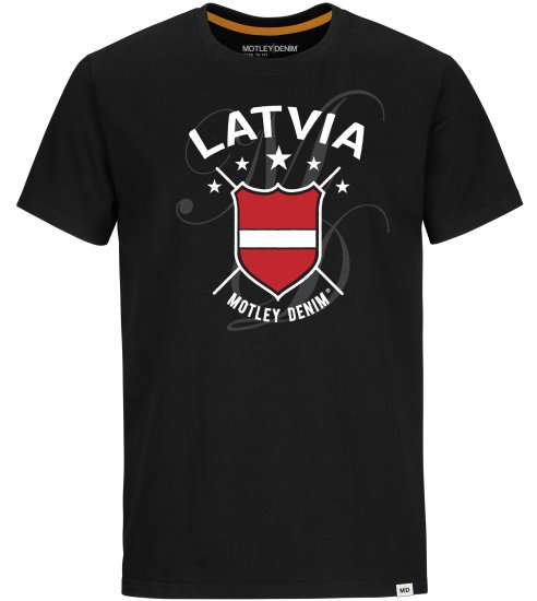 Motley Denim Latvia T-shirt Black - T-shirts - T-shirts Homem Tamanhos Grandes