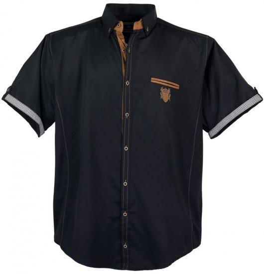 Lavecchia 1128 Short sleeve Shirt Black - Camisas - Camisas Homem Tamanhos Grandes