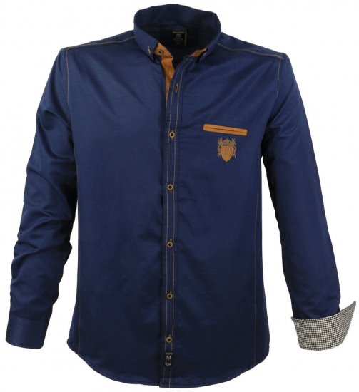 Lavecchia 1980 Long sleeve Shirt Navy Blue - Camisas - Camisas Homem Tamanhos Grandes