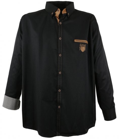 Lavecchia 1980 Long sleeve Shirt Dark Black - Camisas - Camisas Homem Tamanhos Grandes