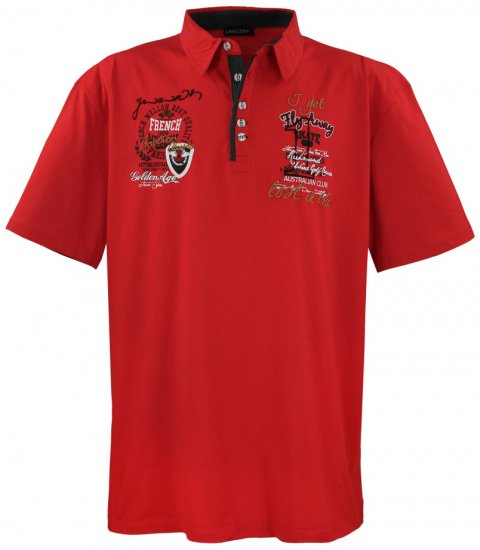 Lavecchia 3101 Printed Jersey Poloshirt Red - Pólos - Pólos Tamanhos Grandes Homem