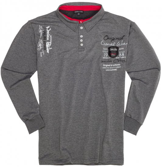 Lavecchia 2025 Printed Sweatshirt with collar Charcoal - Sweatshirts & hoodies - Sweatshirt & Camisolas com Capuz tamanhos grandes
