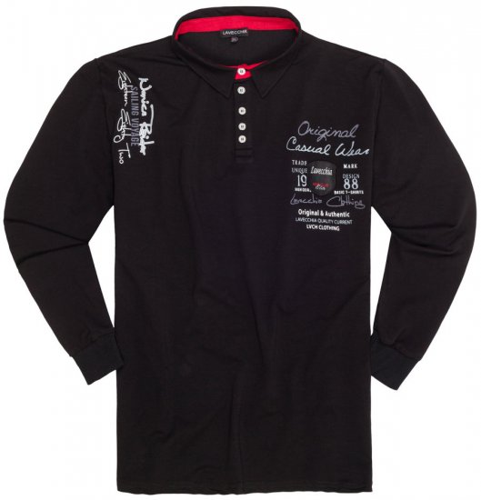 Lavecchia 2025 Printed Sweatshirt with collar Black - Sweatshirts & hoodies - Sweatshirt & Camisolas com Capuz tamanhos grandes