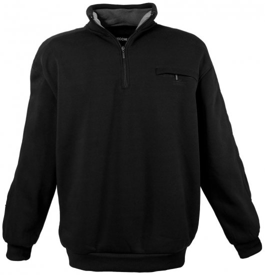 Lavecchia 2100 Half-zip Sweatshirt Black - Sweatshirts & hoodies - Sweatshirt & Camisolas com Capuz tamanhos grandes