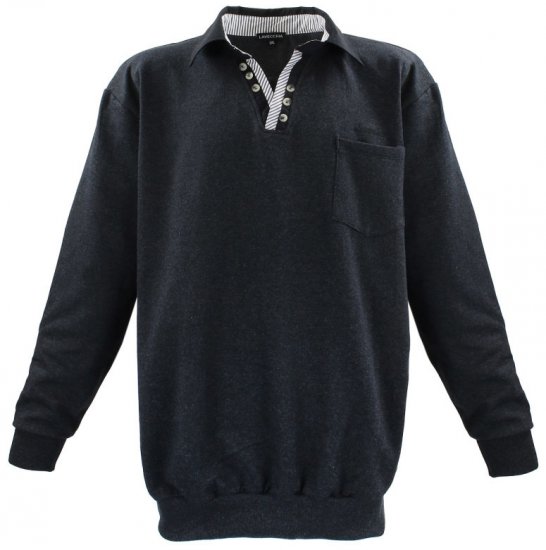 Lavecchia 602 Collar Sweatshirt Charcoal - Sweatshirts & hoodies - Sweatshirt & Camisolas com Capuz tamanhos grandes