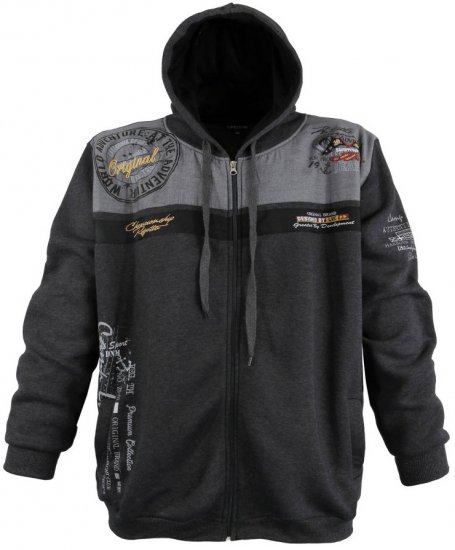 Lavecchia 2022 Printed Zipper Hoodie Charcoal - Sweatshirts & hoodies - Sweatshirt & Camisolas com Capuz tamanhos grandes