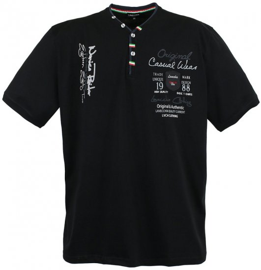 Lavecchia 2042 Printed T-shirt Black - T-shirts - T-shirts Homem Tamanhos Grandes