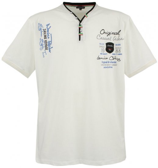 Lavecchia 2042 Printed T-shirt White - T-shirts - T-shirts Homem Tamanhos Grandes