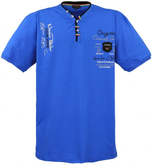 Lavecchia 2042 Printed T-shirt Royal Blue - T-shirts - T-shirts Homem Tamanhos Grandes