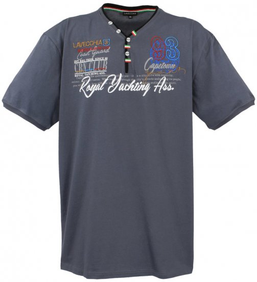 Lavecchia 608 Printed T-shirt Charcoal - T-shirts - T-shirts Homem Tamanhos Grandes