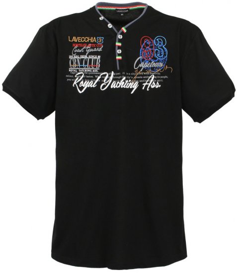 Lavecchia 608 Printed T-shirt Black - T-shirts - T-shirts Homem Tamanhos Grandes