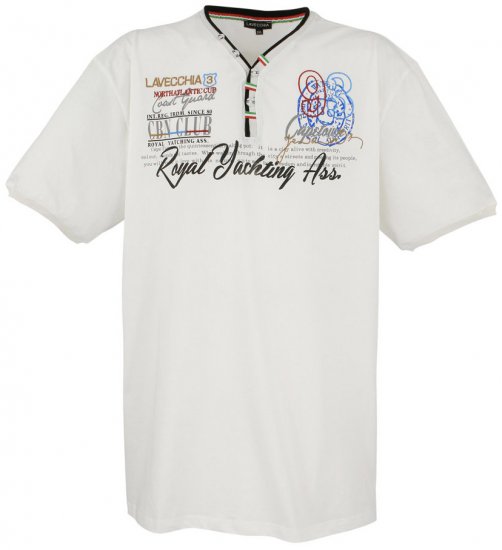 Lavecchia 608 Printed T-shirt Cream White - T-shirts - T-shirts Homem Tamanhos Grandes