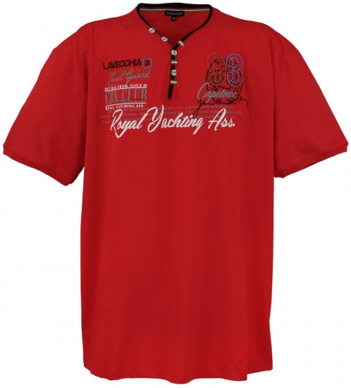 Lavecchia 608 Printed T-shirt Red - T-shirts - T-shirts Homem Tamanhos Grandes