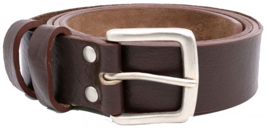 D555 Liam Hand Crafted Real Leather Belt, 3,7cm - Cintos - Cintos Masculinos Tamanhos Grandes