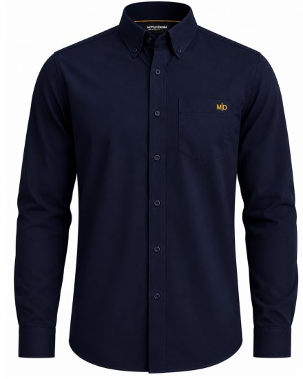 Motley Denim Lisbon Long Sleeve Shirt Navy - Camisas - Camisas Homem Tamanhos Grandes