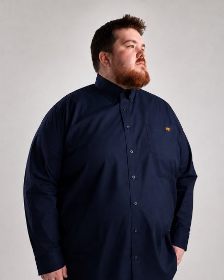 Motley Denim Lisbon Long Sleeve Shirt Navy - Camisas - Camisas Homem Tamanhos Grandes
