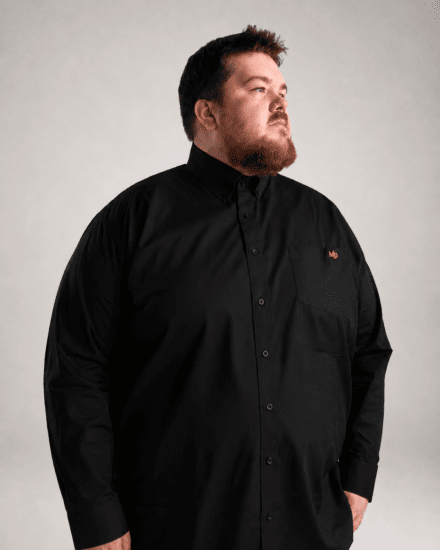 Motley Denim Lisbon Long Sleeve Shirt Black - Camisas - Camisas Homem Tamanhos Grandes