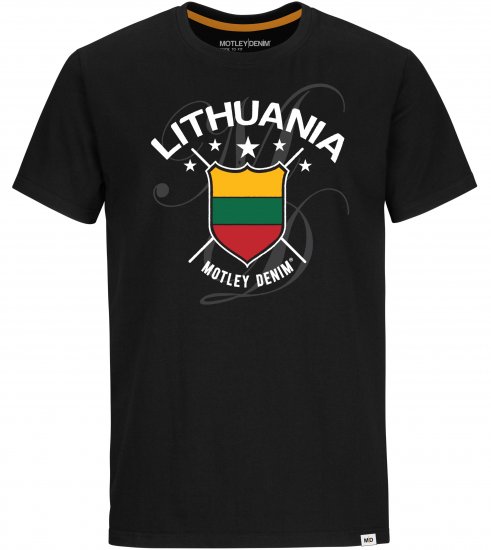 Motley Denim Lithuania T-shirt Black - T-shirts - T-shirts Homem Tamanhos Grandes