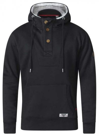 D555 Lorenzo Half zip Hoodie Black - Sweatshirts & hoodies - Sweatshirt & Camisolas com Capuz tamanhos grandes