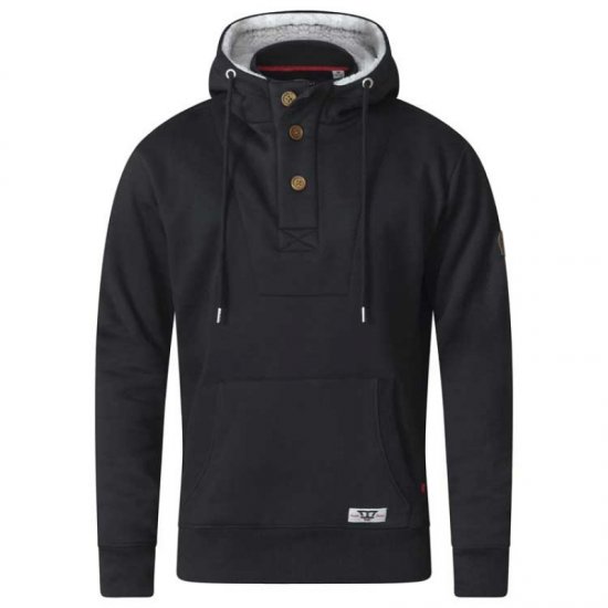 D555 Lorenzo Half zip Hoodie Black - Sweatshirts & hoodies - Sweatshirt & Camisolas com Capuz tamanhos grandes