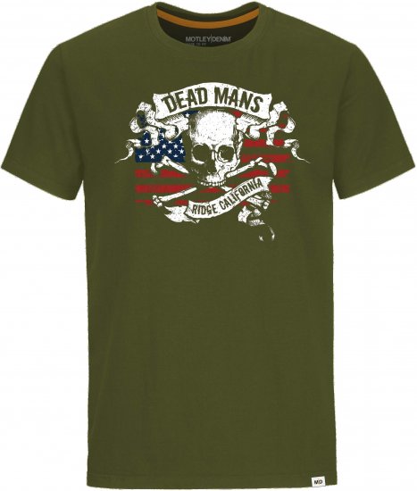 Motley Denim Luton T-Shirt Dark Khaki - T-shirts - T-shirts Homem Tamanhos Grandes