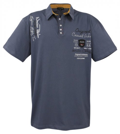 Lavecchia 610 T-shirt com gola Antracite - Pólos - Pólos Tamanhos Grandes Homem
